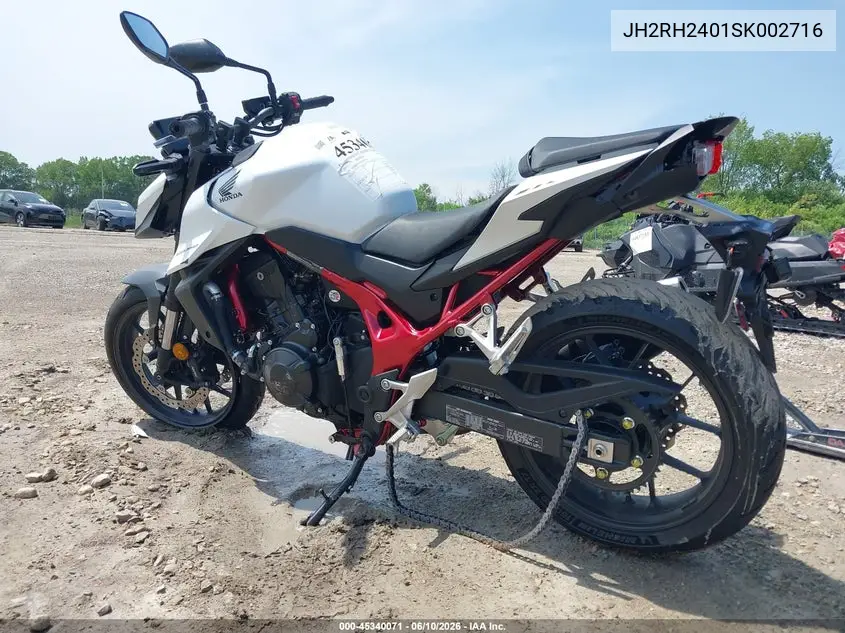 2025 Honda Cb750 A VIN: JH2RH2401SK002716 Lot: 45340071