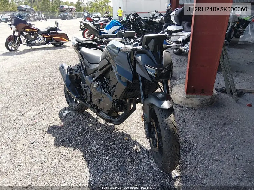 2025 Honda Cb750 A VIN: JH2RH240XSK000060 Lot: 45361103