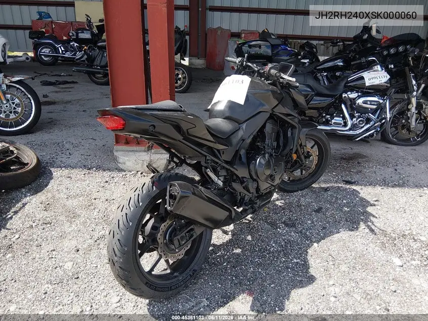 2025 Honda Cb750 A VIN: JH2RH240XSK000060 Lot: 45361103