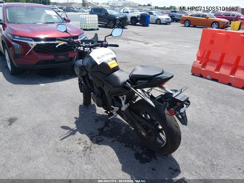 2025 Honda Cb500 F VIN: MLHPC7150S5101082 Lot: 45437076
