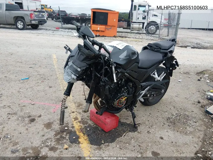 2025 Honda Cb500 F VIN: MLHPC7158S5100603 Lot: 45456204