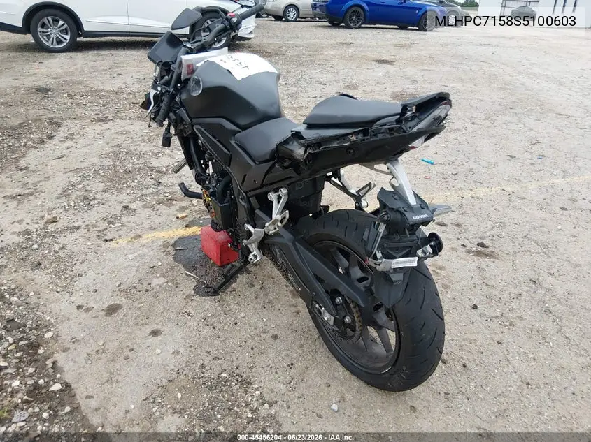 2025 Honda Cb500 F VIN: MLHPC7158S5100603 Lot: 45456204