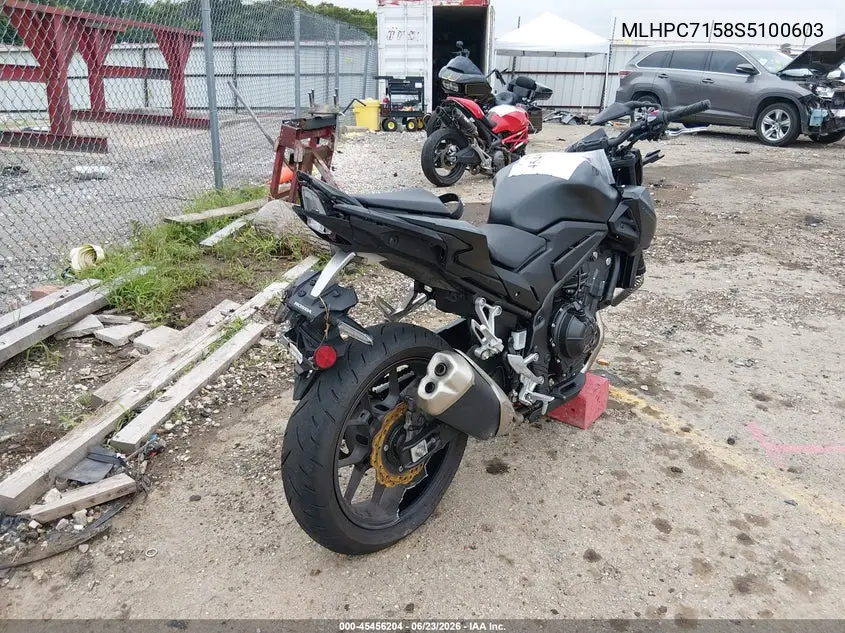 2025 Honda Cb500 F VIN: MLHPC7158S5100603 Lot: 45456204