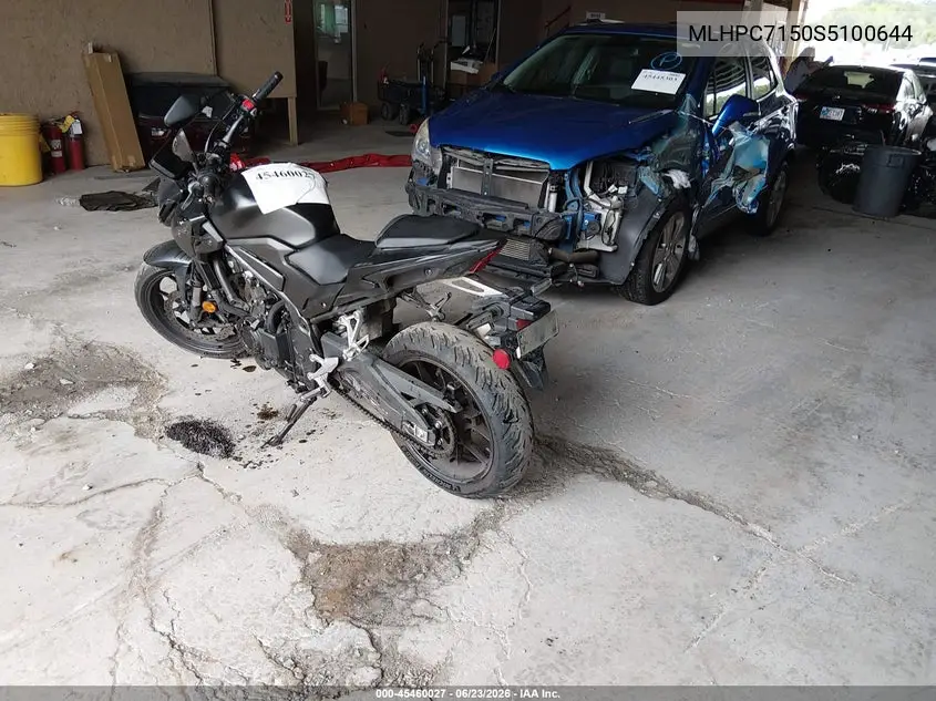 2025 Honda Cb500 F VIN: MLHPC7150S5100644 Lot: 45460027