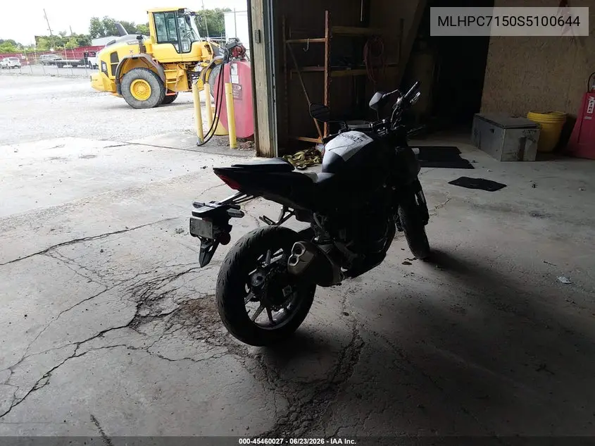 2025 Honda Cb500 F VIN: MLHPC7150S5100644 Lot: 45460027