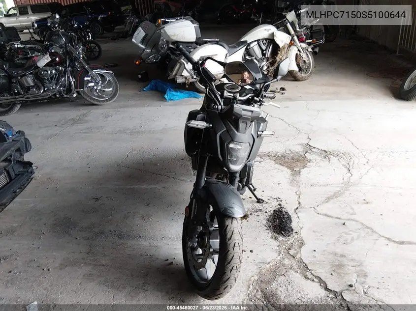 2025 Honda Cb500 F VIN: MLHPC7150S5100644 Lot: 45460027