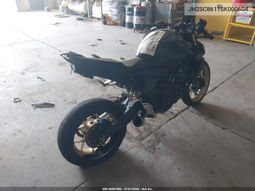 2025 Honda Cb1000 Sp VIN: JH2SC8611SK000604 Lot: 45507560