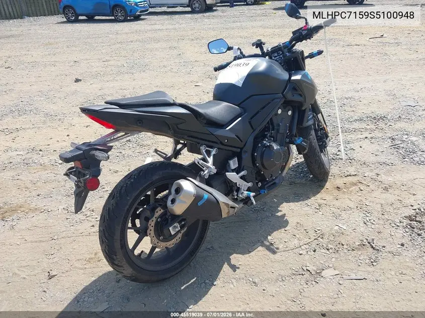 2025 Honda Cb500 F VIN: MLHPC7159S5100948 Lot: 45519039