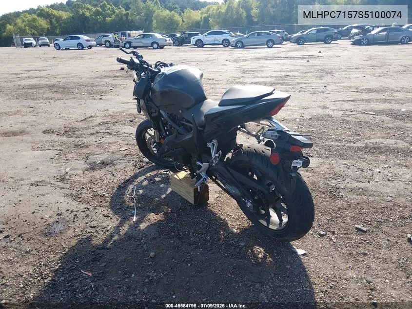 2025 Honda Cb500 F VIN: MLHPC7157S5100074 Lot: 45584798