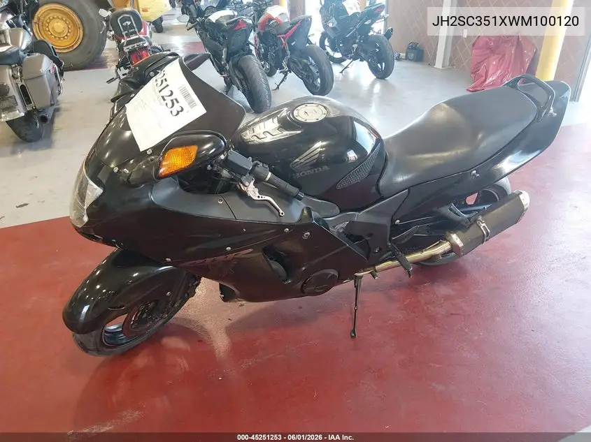 1998 Honda Cbr1100 Xx VIN: JH2SC351XWM100120 Lot: 45251253