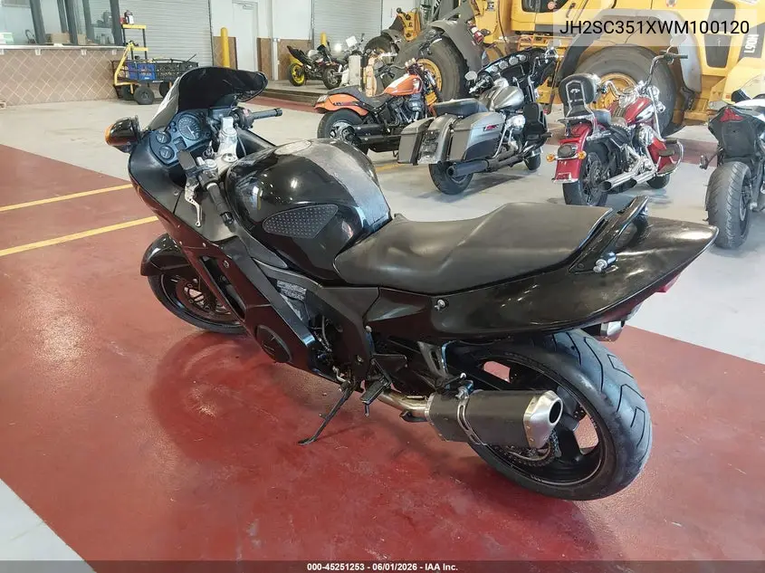 1998 Honda Cbr1100 Xx VIN: JH2SC351XWM100120 Lot: 45251253