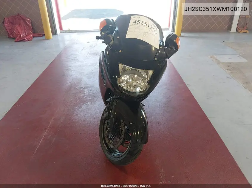 1998 Honda Cbr1100 Xx VIN: JH2SC351XWM100120 Lot: 45251253