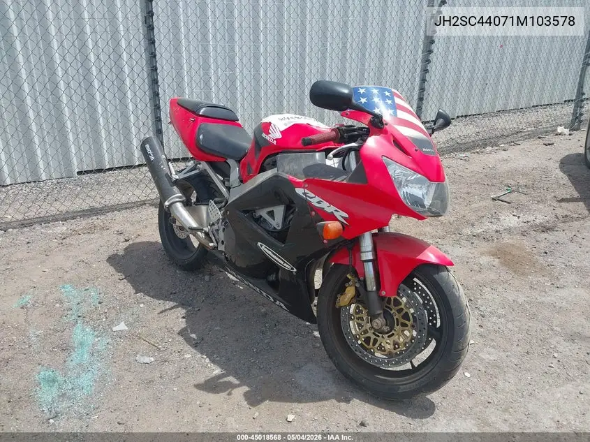2001 Honda Cbr900 Rr VIN: JH2SC44071M103578 Lot: 45018568