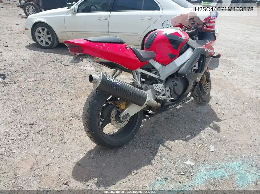 2001 Honda Cbr900 Rr VIN: JH2SC44071M103578 Lot: 45018568