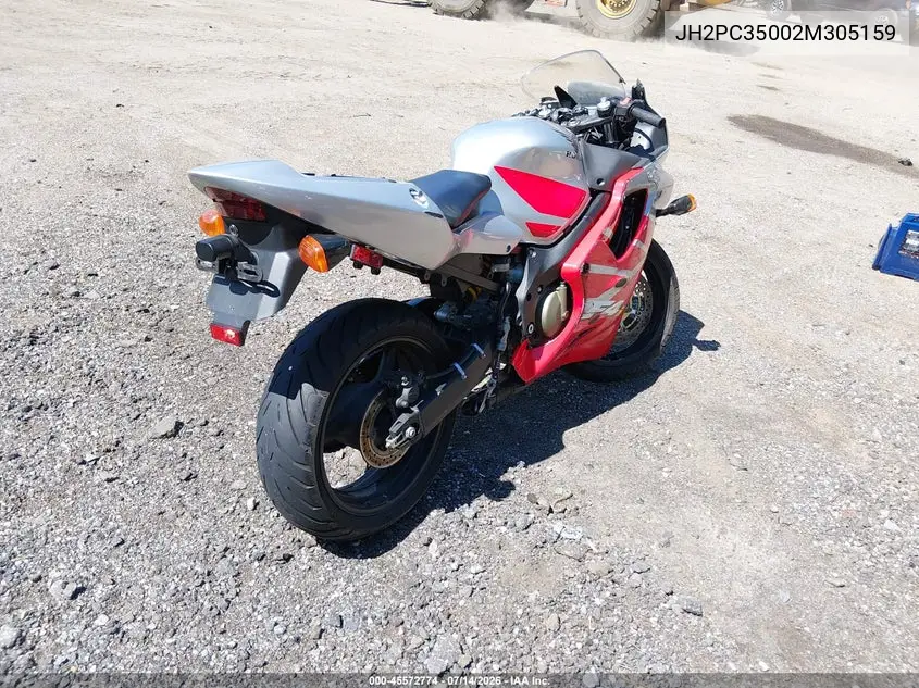2002 Honda Cbr600 F4 VIN: JH2PC35002M305159 Lot: 45572774