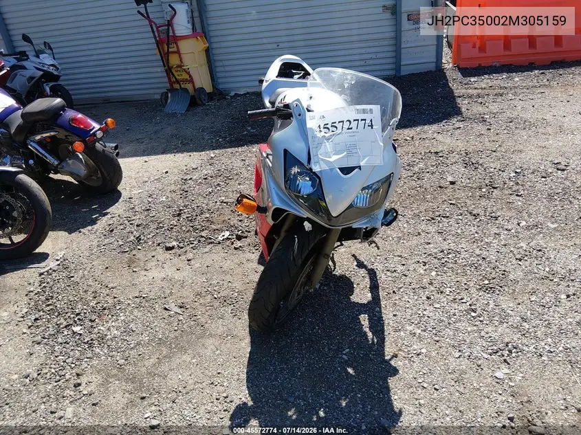 2002 Honda Cbr600 F4 VIN: JH2PC35002M305159 Lot: 45572774
