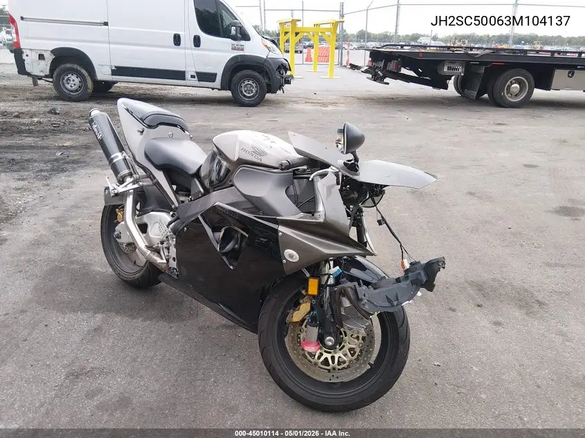 2003 Honda Cbr900 Rr VIN: JH2SC50063M104137 Lot: 45010114