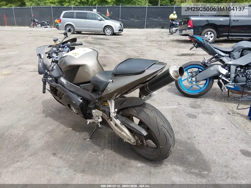 2003 Honda Cbr900 Rr VIN: JH2SC50063M104137 Lot: 45010114