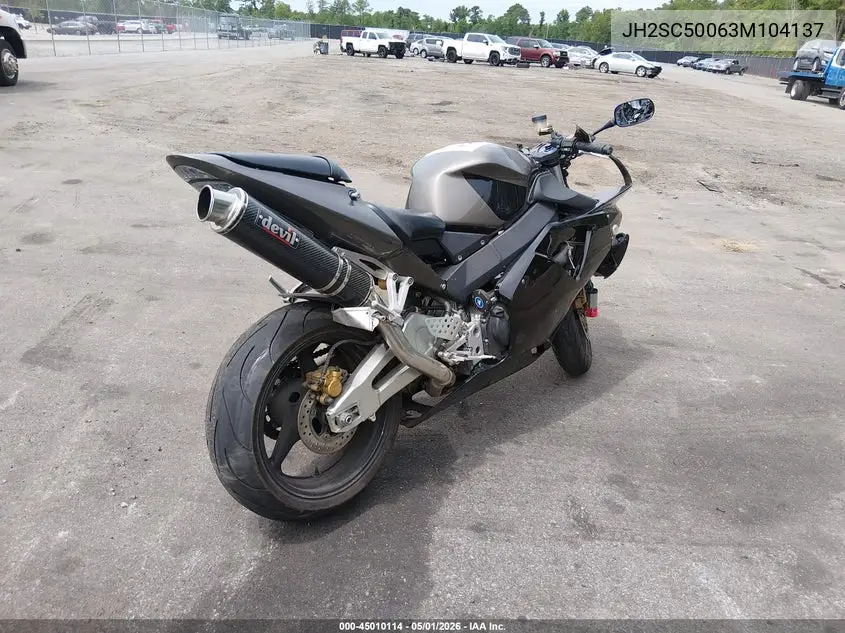2003 Honda Cbr900 Rr VIN: JH2SC50063M104137 Lot: 45010114