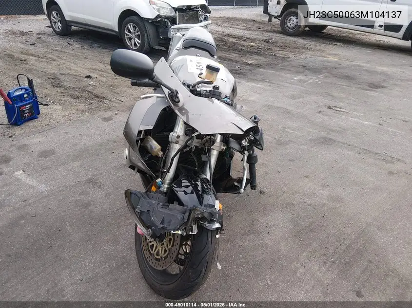 2003 Honda Cbr900 Rr VIN: JH2SC50063M104137 Lot: 45010114