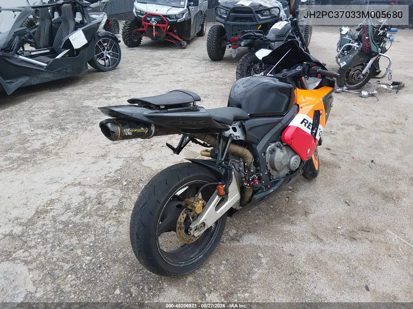 2003 Honda Cbr600 Rr VIN: JH2PC37033M005680 Lot: 45206921