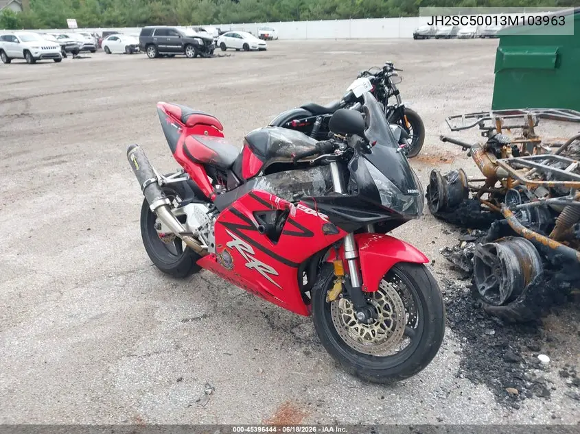 2003 Honda Cbr900 Rr VIN: JH2SC50013M103963 Lot: 45396444