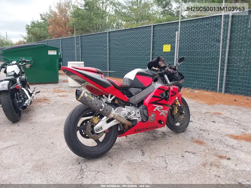 2003 Honda Cbr900 Rr VIN: JH2SC50013M103963 Lot: 45396444