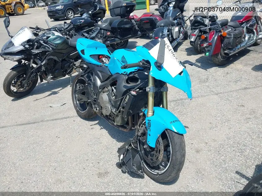 2003 Honda Cbr600 Rr VIN: JH2PC37043M000908 Lot: 45496936