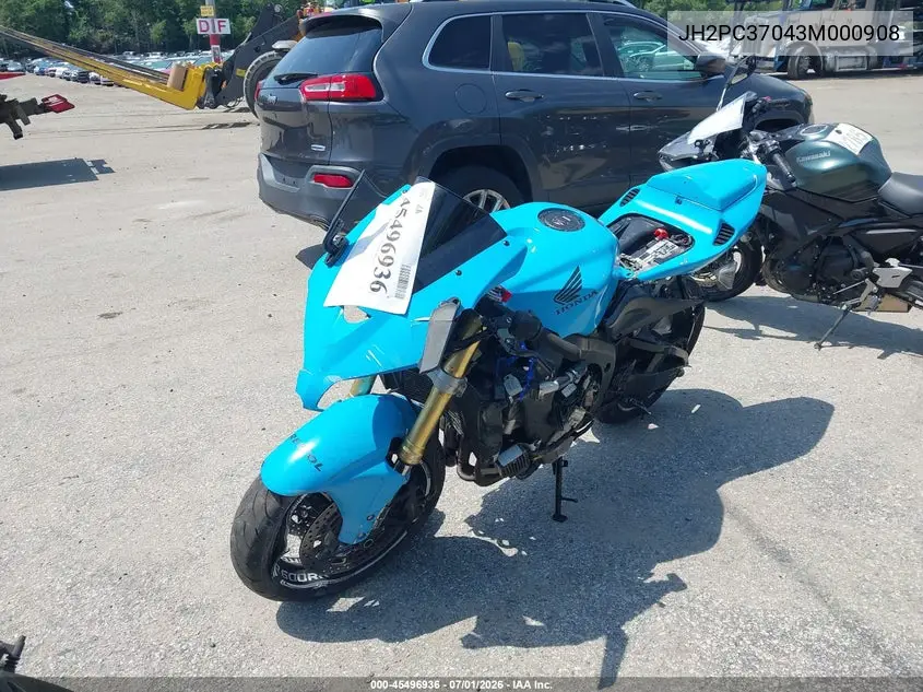 2003 Honda Cbr600 Rr VIN: JH2PC37043M000908 Lot: 45496936