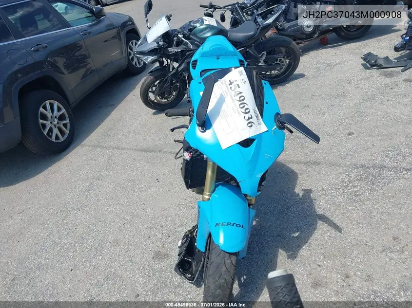 2003 Honda Cbr600 Rr VIN: JH2PC37043M000908 Lot: 45496936
