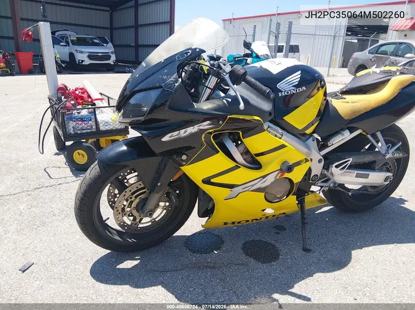 2004 Honda Cbr600 F4 VIN: JH2PC35064M502260 Lot: 45608724