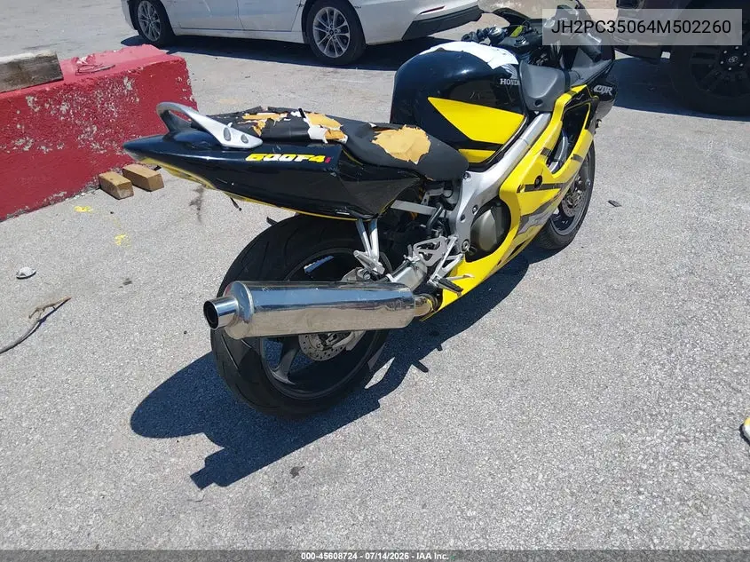2004 Honda Cbr600 F4 VIN: JH2PC35064M502260 Lot: 45608724