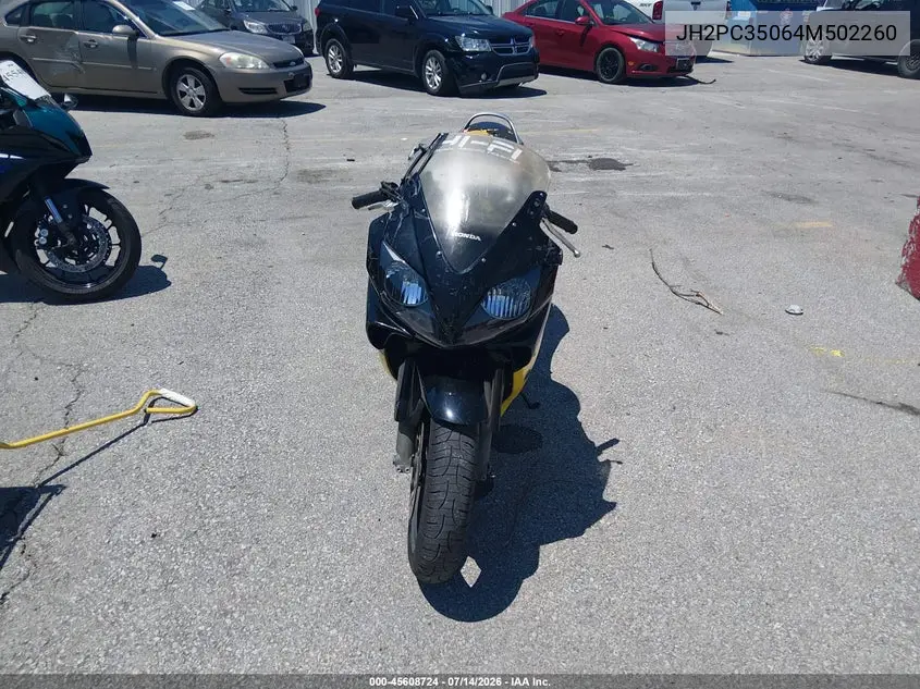 2004 Honda Cbr600 F4 VIN: JH2PC35064M502260 Lot: 45608724