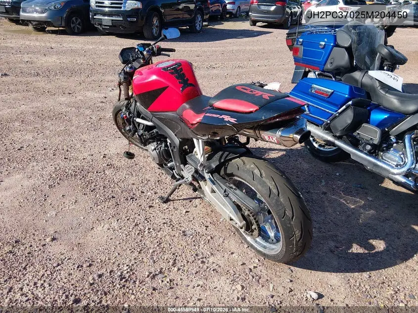 2005 Honda Cbr600 Rr VIN: JH2PC37025M204450 Lot: 45559949