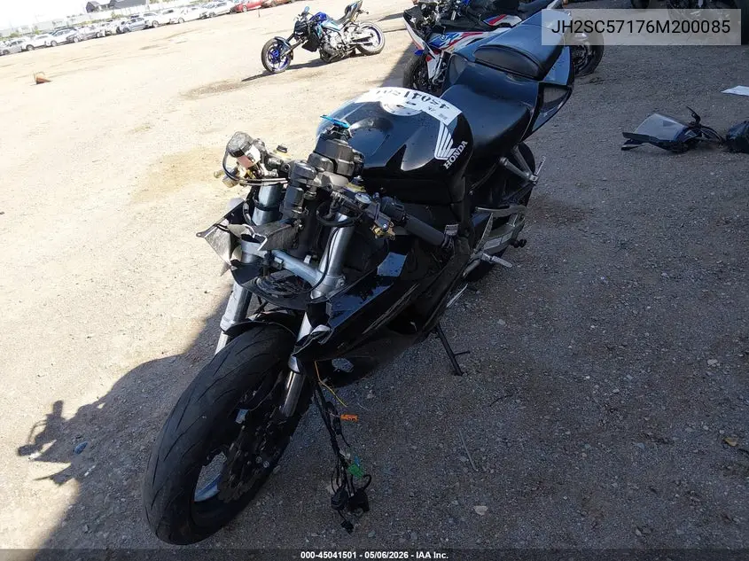 2006 Honda Cbr1000 Rr VIN: JH2SC57176M200085 Lot: 45041501
