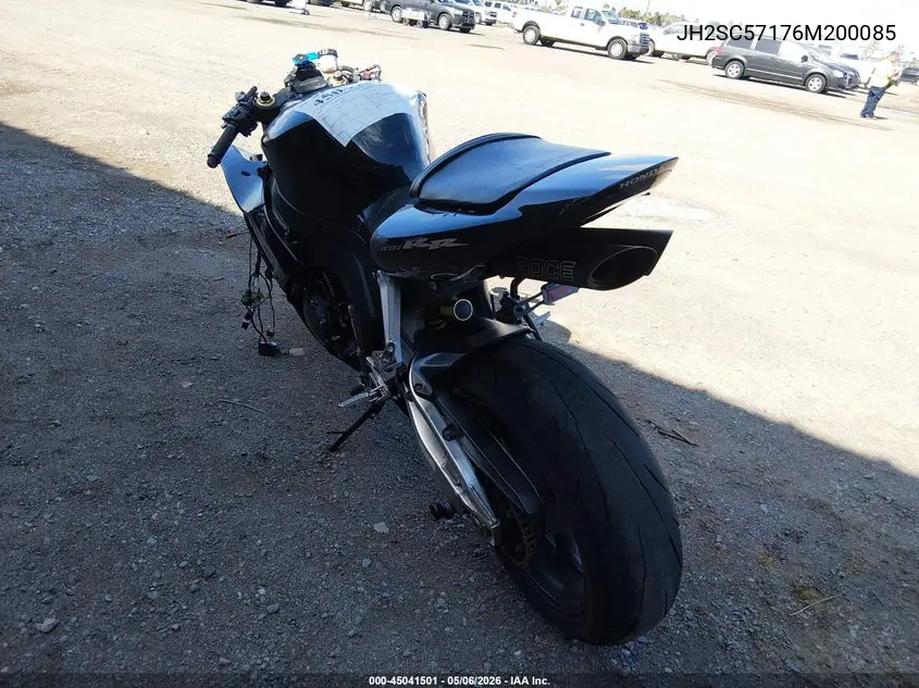 2006 Honda Cbr1000 Rr VIN: JH2SC57176M200085 Lot: 45041501