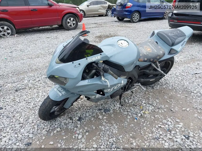 2006 Honda Cbr1000 Rr VIN: JH2SC57076M209926 Lot: 45148982