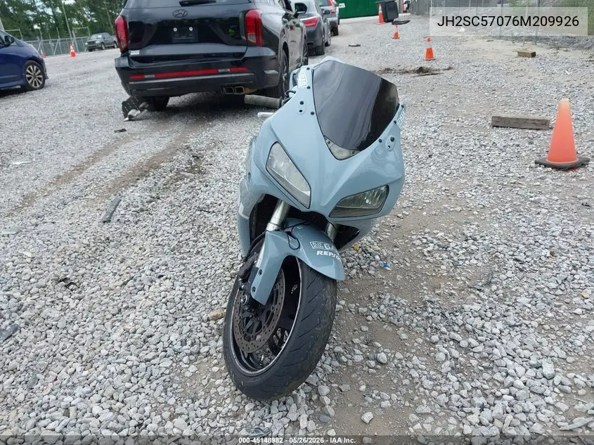 2006 Honda Cbr1000 Rr VIN: JH2SC57076M209926 Lot: 45148982