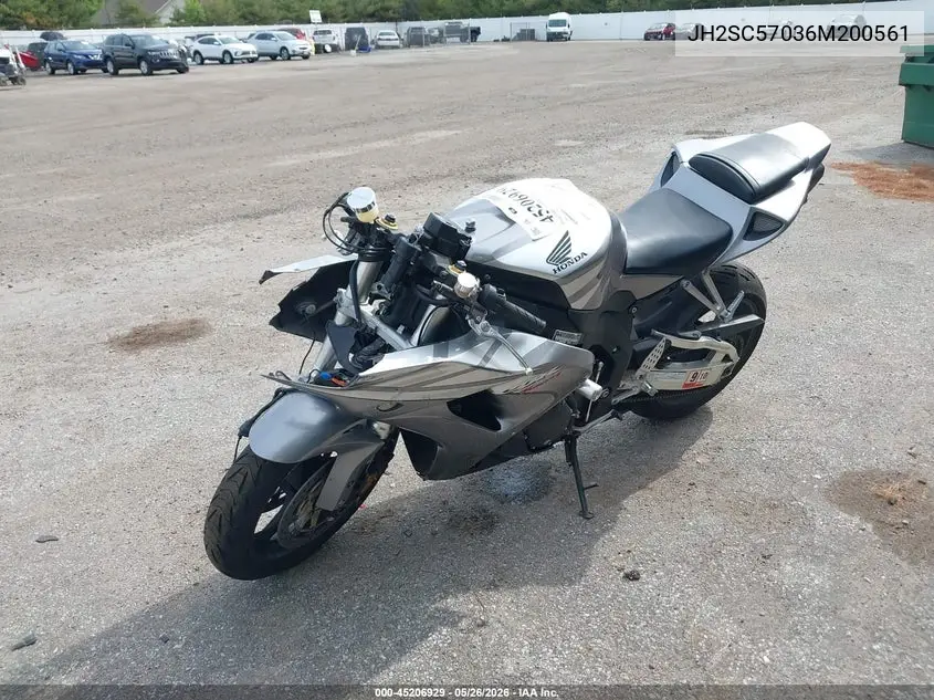2006 Honda Cbr1000 Rr VIN: JH2SC57036M200561 Lot: 45206929