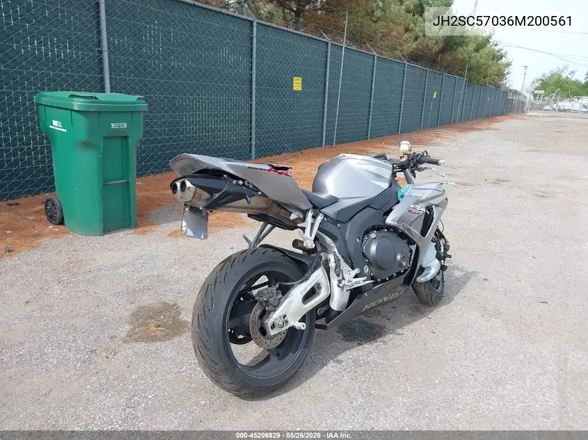 2006 Honda Cbr1000 Rr VIN: JH2SC57036M200561 Lot: 45206929