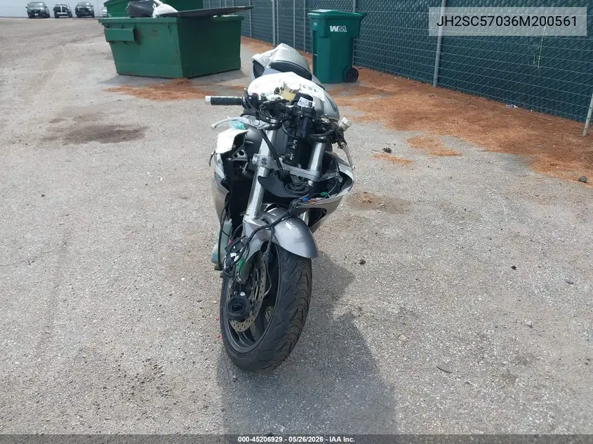 2006 Honda Cbr1000 Rr VIN: JH2SC57036M200561 Lot: 45206929