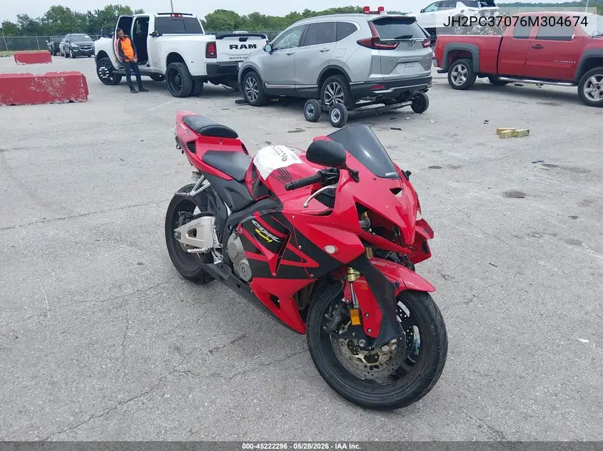 2006 Honda Cbr600 Rr VIN: JH2PC37076M304674 Lot: 45222296