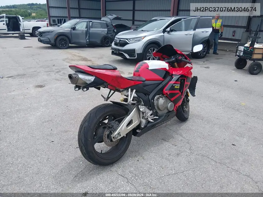 2006 Honda Cbr600 Rr VIN: JH2PC37076M304674 Lot: 45222296