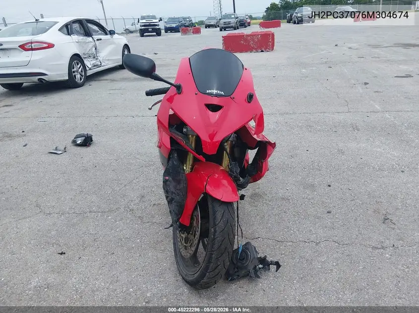 2006 Honda Cbr600 Rr VIN: JH2PC37076M304674 Lot: 45222296