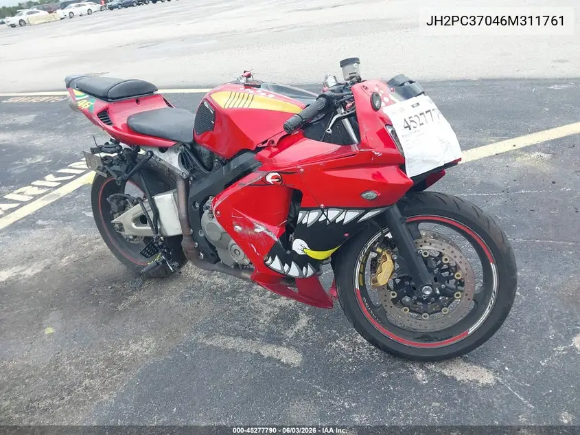 2006 Honda Cbr600 Rr VIN: JH2PC37046M311761 Lot: 45277790