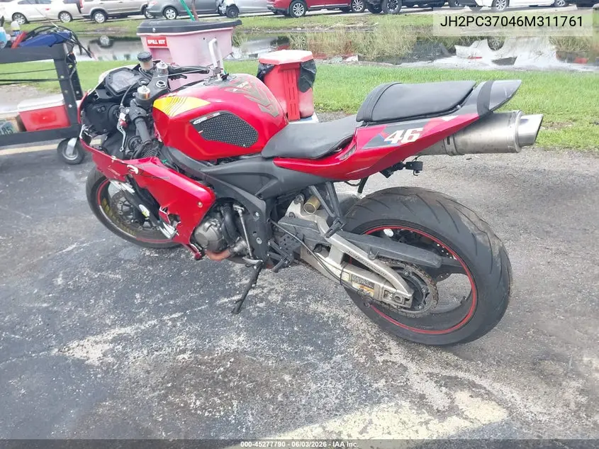 2006 Honda Cbr600 Rr VIN: JH2PC37046M311761 Lot: 45277790