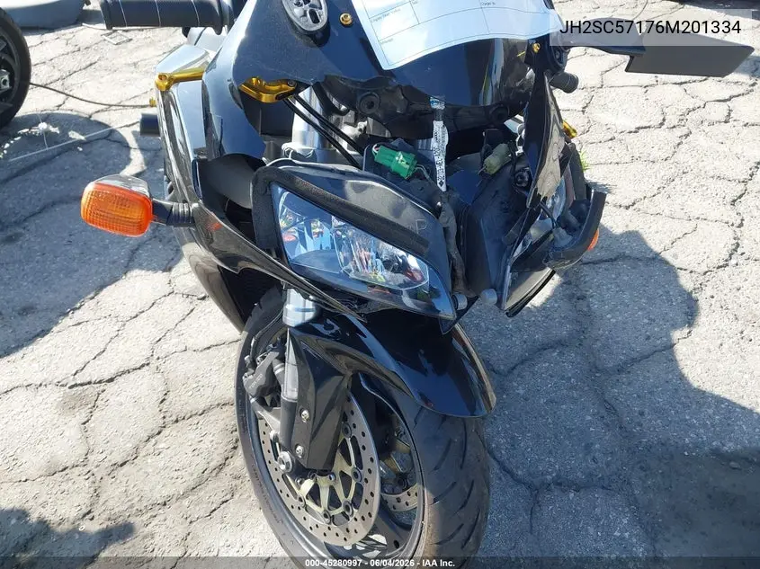 2006 Honda Cbr1000 Rr VIN: JH2SC57176M201334 Lot: 45280997