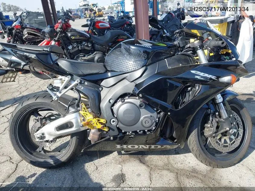 2006 Honda Cbr1000 Rr VIN: JH2SC57176M201334 Lot: 45280997
