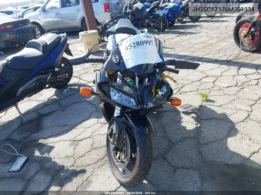 2006 Honda Cbr1000 Rr VIN: JH2SC57176M201334 Lot: 45280997