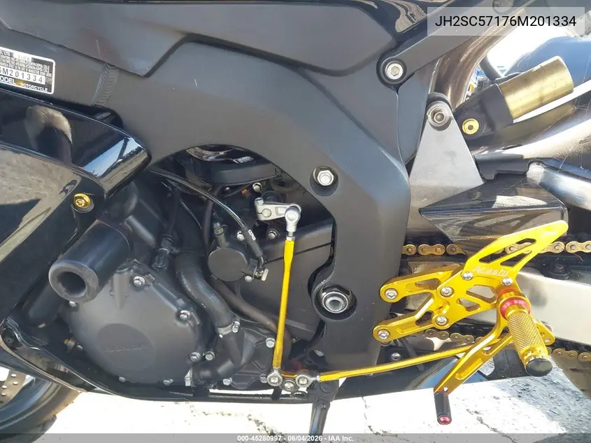 2006 Honda Cbr1000 Rr VIN: JH2SC57176M201334 Lot: 45280997